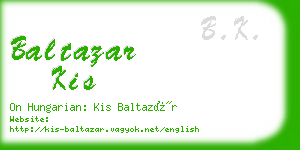 baltazar kis business card